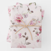 Chique Romantische Roze Rozen Bloemstuk   Inpakpapier Vel (In situ)