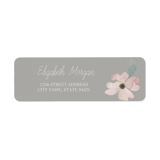 Chique Romantische Waterverf Bloem Adres Label (Voorkant)