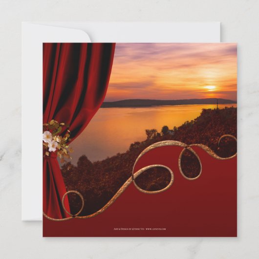 Chique Romantische Zonsondergang Wijnproeverij Uit Kaart (Achterkant)