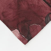 Chique rood-bordeaux bloemen fleece deken (Hoek)