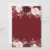 Chique rood bordeaux blozen roze rozen bloemenbrui kaart (Achterkant)