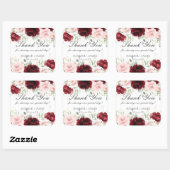 Chique rood bordeaux blozen roze rozen bloemenbrui vierkante sticker (Vel)