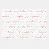 Chique rood en goud Merry Christmas Chevron Lights Inpakpapier Vel (Voorkant)