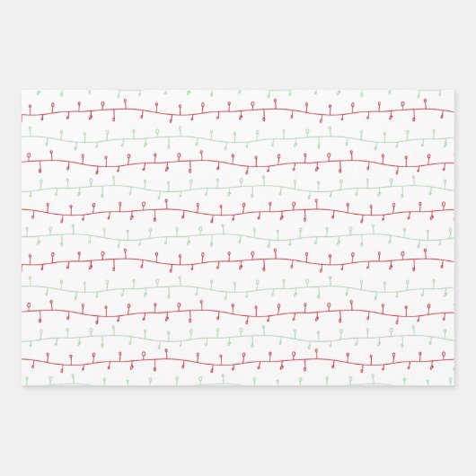 Chique rood en goud Merry Christmas Chevron Lights Inpakpapier Vel (Voorkant)