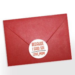 Chique rood en wit baas mam grappig Gezegde typo Ronde Sticker