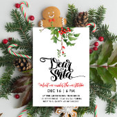 Chique rood en wit lieve Santa Mistletoe Waterverf Kaart