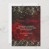 Chique rood goud glinsterend Kerst nieuwjaarsgroet Kaart (Voorkant)