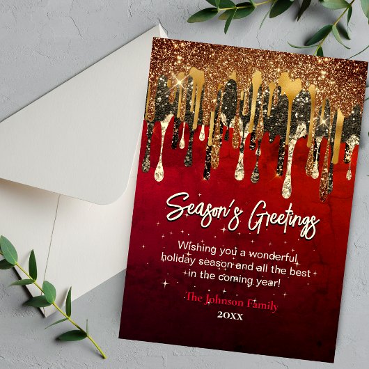 Chique rood goud glitter druppels Kerstmis nieuwja