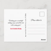 Chique rood goud glitter druppels Kerstmis nieuwja Briefkaart (Achterkant)