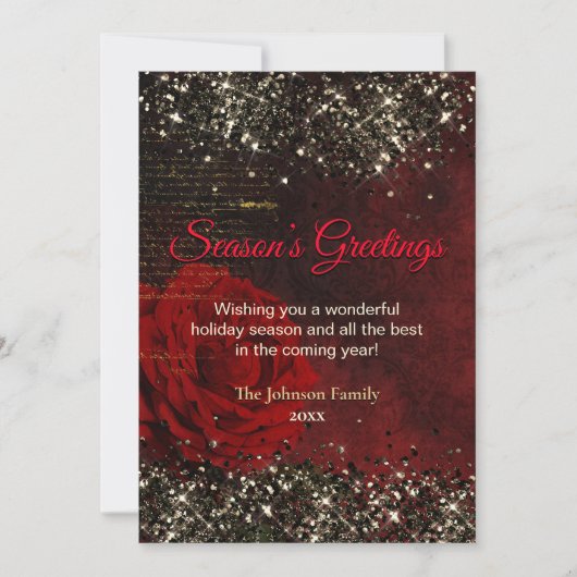 Chique rood goud glitter glitter kerst nieuwjaar (Voorkant)