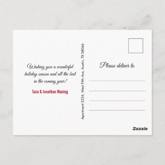 Chique rood goud glitter glitter kerst nieuwjaar briefkaart (Achterkant)