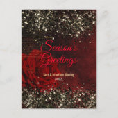 Chique rood goud glitter glitter kerst nieuwjaar briefkaart (Voorkant)