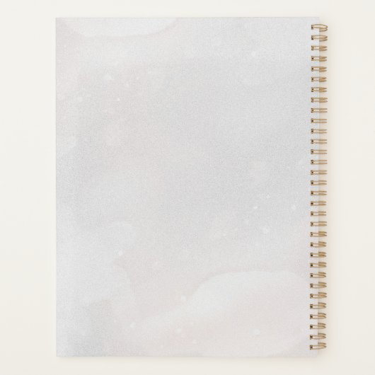 Chique rood roze bloemig en faux gouden bruiloft planner (Achterkant)