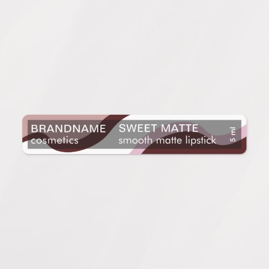 Chique rood roze golvende classy lippenstift merk labels (Design 1)