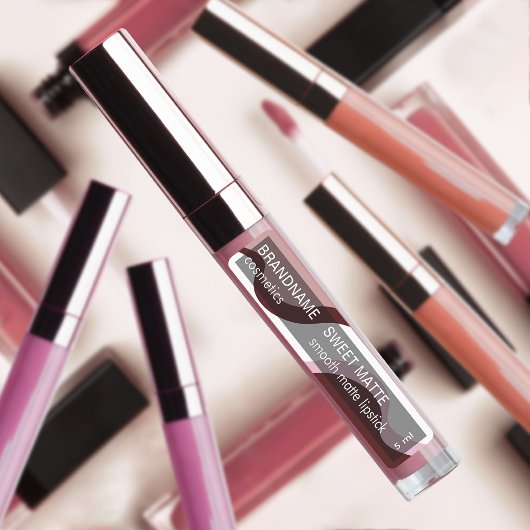 Chique rood roze golvende classy lippenstift merk labels