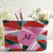 Chique rood roze grijs abstract geometrisch etui