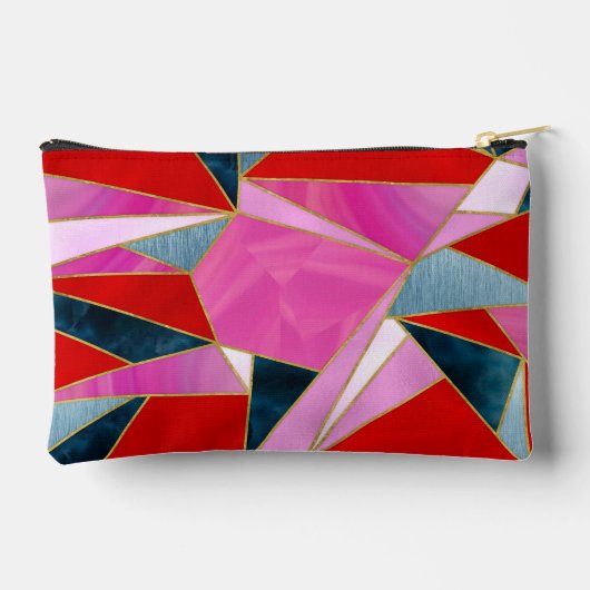 Chique rood roze grijs abstract geometrisch etui (Achterkant)