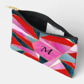 Chique rood roze grijs abstract geometrisch etui (Open)