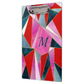 Chique rood roze grijs abstract geometrisch klembord (Links)