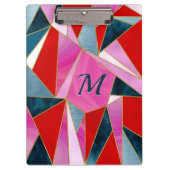Chique rood roze grijs abstract geometrisch klembord (Voorkant)