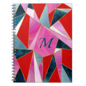 Chique rood roze grijs abstract geometrisch schets notitieboek (Voorkant)