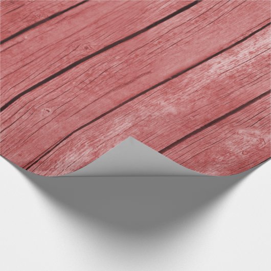 Chique rood rustiek hout cadeaupapier (Hoek)