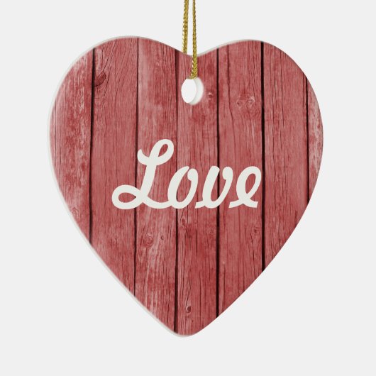 Chique rood rustiek hout keramisch ornament (Rechts)