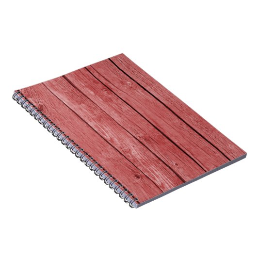 Chique rood rustiek hout notitieboek (Rechterzijde)