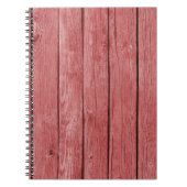 Chique rood rustiek hout notitieboek (Voorkant)
