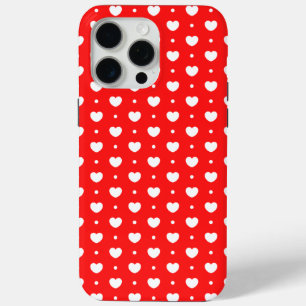 Chique rood wit harten meisje iPhone 15 Hoesje