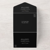 Chique rood zwart bloemenbruiloft all in one uitnodiging (Buitenkant)