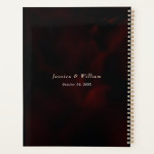 Chique rood zwart bloemenbruiloft planner (Achterkant)