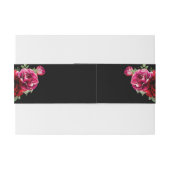 Chique rood zwart bloemenbruiloft uitnodigingen wikkel (Achterkant Voorbeeld)