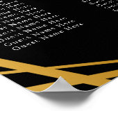 Chique rood zwart bloemenbruiloft zitgrafiek poster (Hoek)