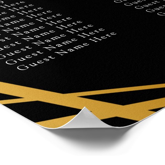 Chique rood zwart bloemenbruiloft zitgrafiek poster (Hoek)