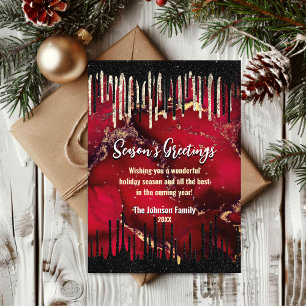 Chique rood zwart druppels glitter kerst nieuwjaar