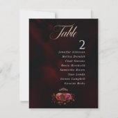 chique rood zwart somber bloemstuk bruiloft tafeln (Voorkant)