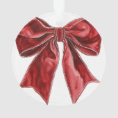 Chique Roode Strik Gepersonaliseerd Ornament (achterkant)