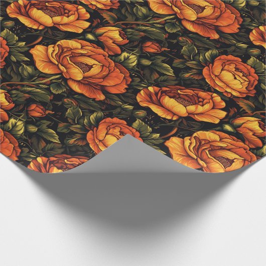 Chique roos bloem inpakpapier (Hoek)