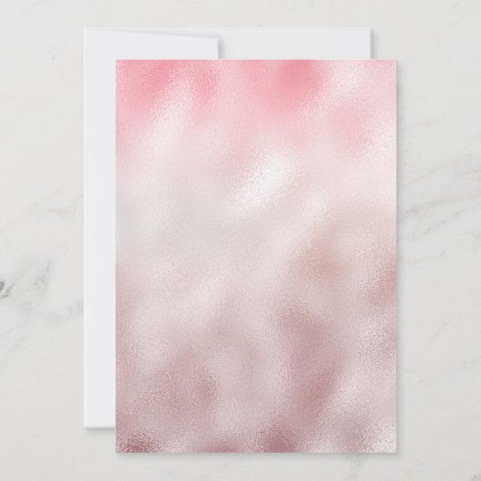 Chique roos blush gouden glitter druppels kerst kaart (Achterkant)