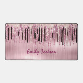 Chique roos blush roze druppelen bureaumat (Voorkant)