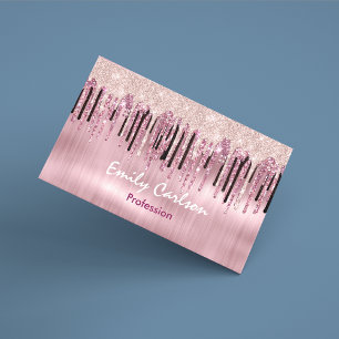 Chique roos blush roze druppelen visitekaartje