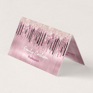 Chique roos blush roze druppelen visitekaartje