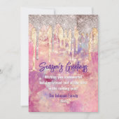 Chique roos blush roze druppels kerst nieuwjaar (Voorkant)