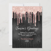 Chique roos blush zwart druppels nieuwjaar kerst (Voorkant)