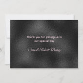 Chique roos blush zwart glitter druppelen monogram bedankkaart (Achterkant)