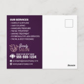 Chique Roos Gold Beauty Spa Haar Nail Make-up Salo Briefkaart (Achterkant)