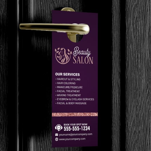 Chique Roos Gold Beauty Spa Haar Nail Make-up Salo Deurhanger