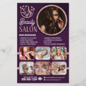 Chique Roos Gold Beauty Spa Haar Nail Make-up Salo Flyer (Voorkant)