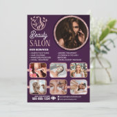 Chique Roos Gold Beauty Spa Haar Nail Make-up Salo Kaart (Staand voorkant)